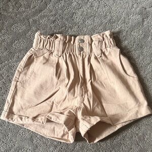 SHEIN High Waist Cream Shorts